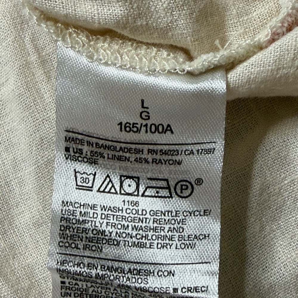 Old‎ Navy Boyfriend Shirt Womens L Celestial Stars Linen Blend Boho Oversized - Picture 5 of 7